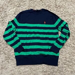 Men’s Polo Golf Ralph Lauren Pima Cotton Stripe Crewneck Sweater Large
